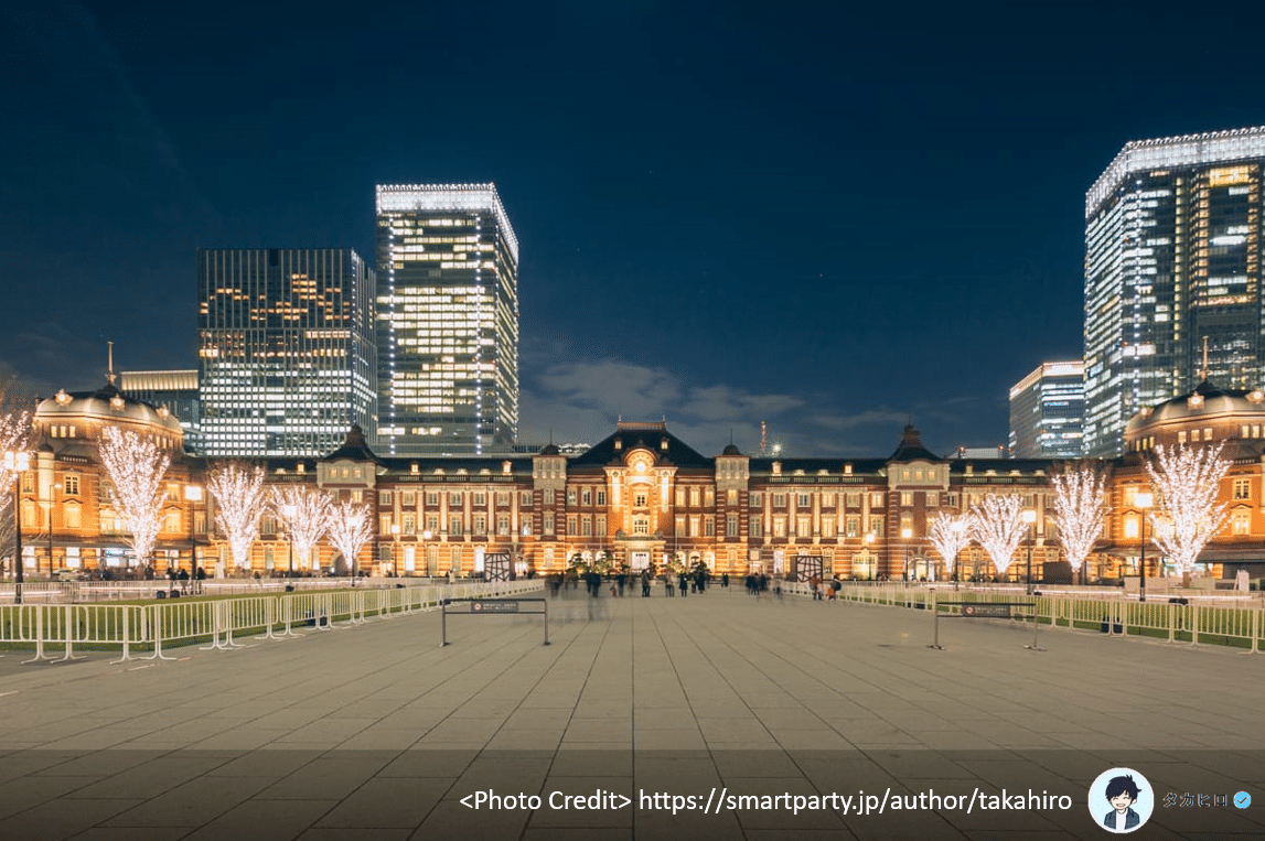 Tokyo Station beautiful night view