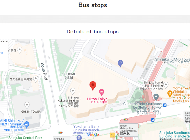 We can check how close is the bus stop and our destination