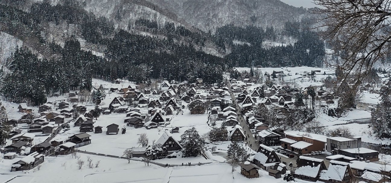 Picture of Shirakawa-go houses covered in snow